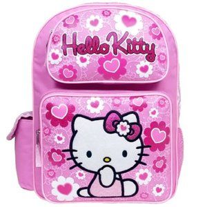 Hello Kitty Floral Heart Pink Large Backpack